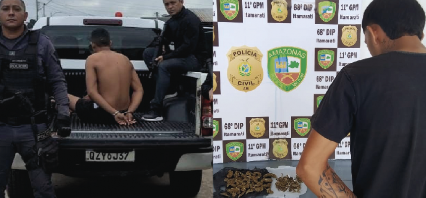 A Polícia Civil do Amazonas (PC-AM), por meio da 68ª Delegacia Interativa de Polícia (DIP) de Itamarati (a 985 quilômetros de Manaus), em ação integrada com a Polícia Militar do Amazonas (PMAM), cumpriu, no sábado (03/05), mandado de prisão preventiva de Lucas Nascimento de Araújo, 22, e Thiago Borges de Souza, 20, por tráfico de drogas. As prisões ocorreram no bairro Centro, no município.