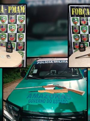 Em Itamarati, os PMs do 11º Grupamento de Polícia Militar (GPM) prenderam um homem, de idade não informada, em posse de arma de fogo, também na noite de quarta-feira, por volta das 23h52. As equipes policiais foram acionadas após receberem denúncia de que o homem havia efetuado disparado de arma de fogo nas proximidades de uma residência, colocando em risco a integridade de uma criança e a família dela.